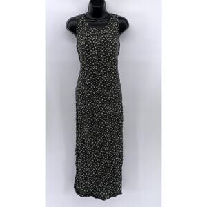 TEDDI DRESSES Women's Black Ditsy Floral Sleeveless Midi Dress SZ S